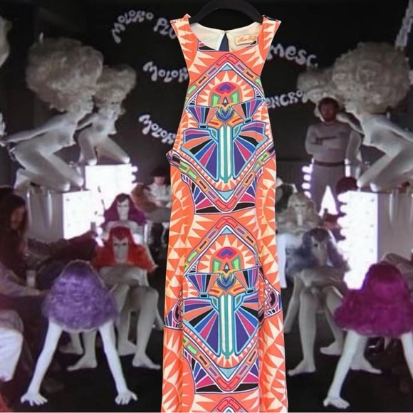 RARE Mara Hoffman Halter Column Neon Print Maxi Dress - Picture 4 of 6